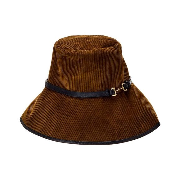 Gucci Corduroy Leather-Trim Hat - Picture 1 of 3